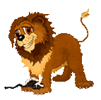 Gif animé lion et putois